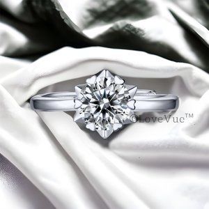 Certified 1ct. t.w. Diamond Star Solitaire Engagement Wedding Ring
